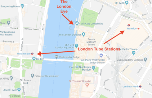 London Eye Map - UponArriving