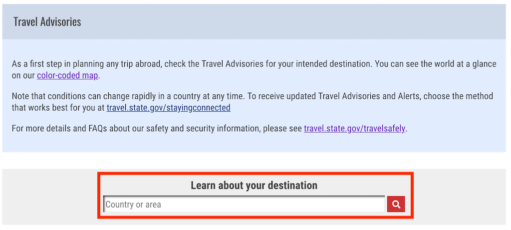 different levels of travel advisory