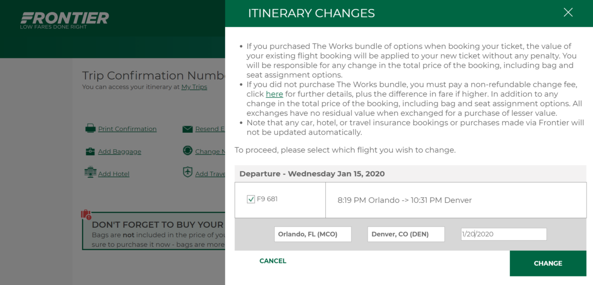 Frontier Airlines Cancellation & Change Policy Guide [2020] - UponArriving