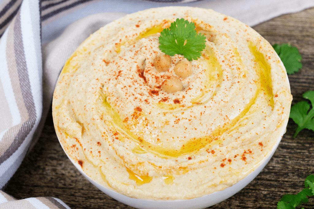 Picture of a bowl of hummus