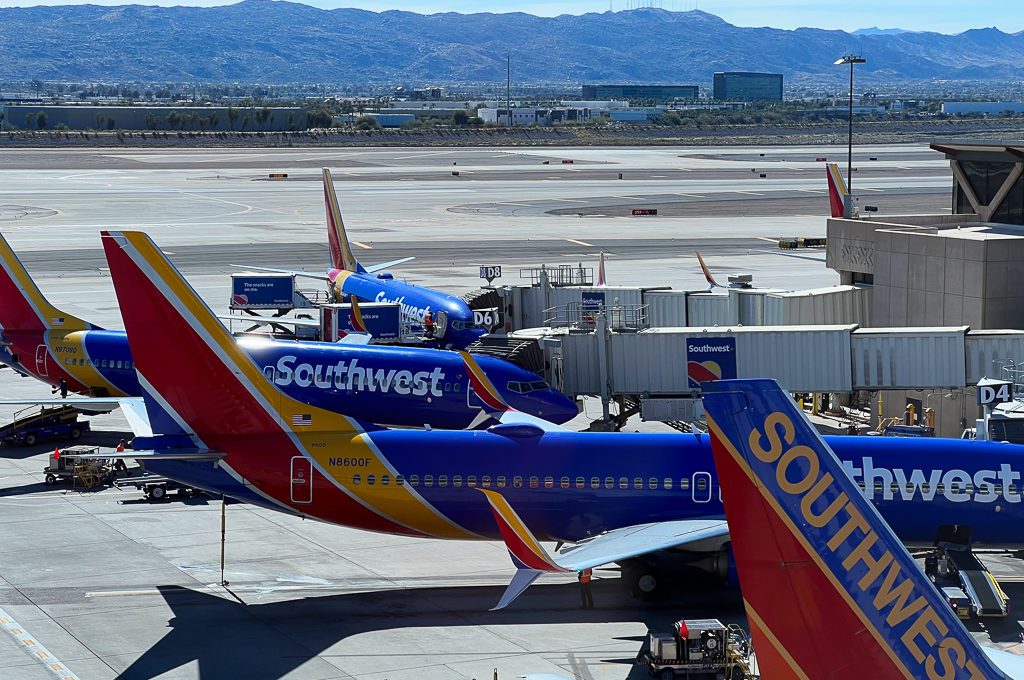 Southwest planes at airport