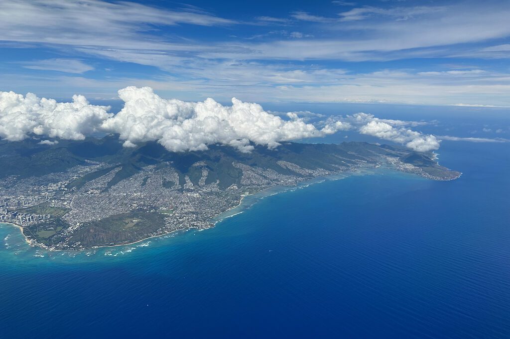 Oahu seen from plane